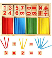 Number blocks and counting rods. Montessori toys for children's learning.