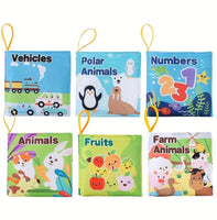 Package of 6 Cloth Books for Babies Early Learning Stimulation Books.