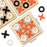 Wooden Tic Tac Toe Board, Classic XO Table Game Toy, Educational Toys, Random Color.