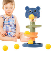 Ball drop toy, sliding track tower, spiral tower toy.