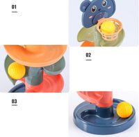 Ball drop toy, sliding track tower, spiral tower toy.