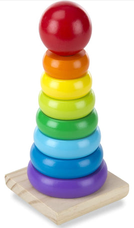 Wooden Stacking and Sorting Ring - 8 Pieces.