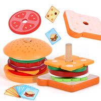 Montessori toys for fake food simulation, stackable building blocks